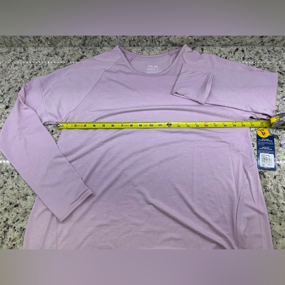 NWT Huk Women’s Waypoint Crew Long Sleeve Tee Large Winsome Orchid Purple - Picture 8 of 11
